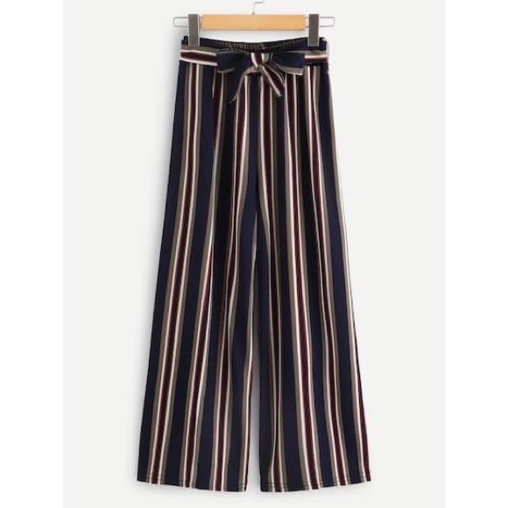 Self tie wide leg pants